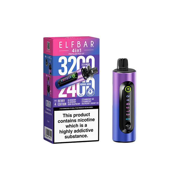 20mg Elf Bar 4 in 1  Pod Vape Kit 3200 Puffs