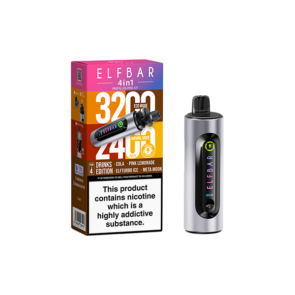 20mg Elf Bar 4 in 1  Pod Vape Kit 3200 Puffs