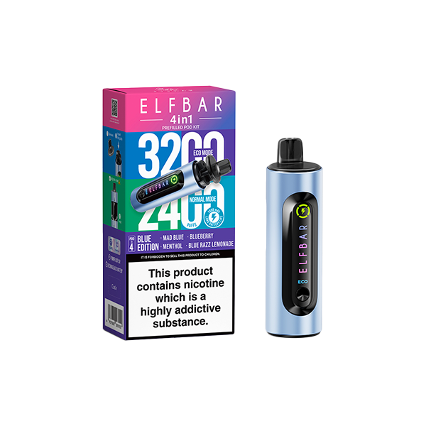 20mg Elf Bar 4 in 1  Pod Vape Kit 3200 Puffs