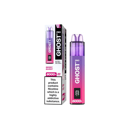 20mg Ghost Pro 6000+ Disposable Vapes Bars