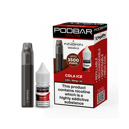 20mg Podbar Salts by Kingston x Innokin Endura S1 Disposable Vape Kit 3500 Puffs