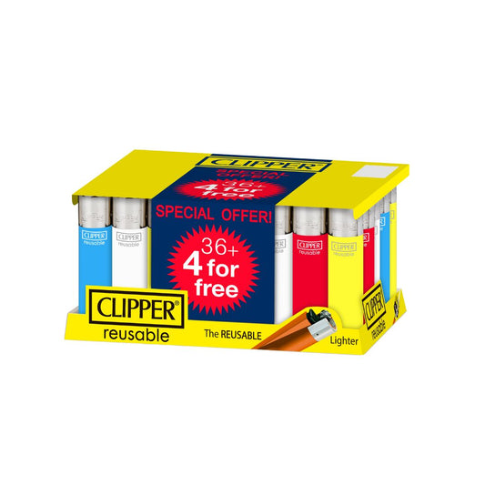 40 Clipper CP11R Classic Large Flint Solid Branded Lighters - CL1C005UKH