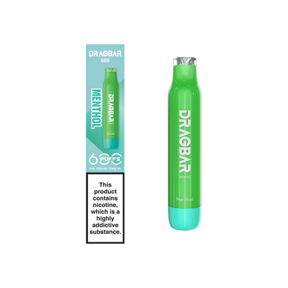 20mg Zovoo Dragbar 600 Disposable Vape Device 600 Puffs