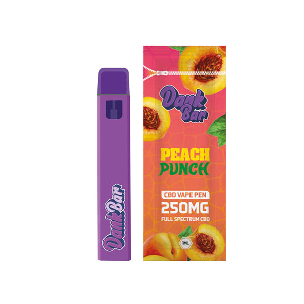 Dank Bar 250mg Full Spectrum CBD Vape Disposable by Purple Dank - 12 flavours