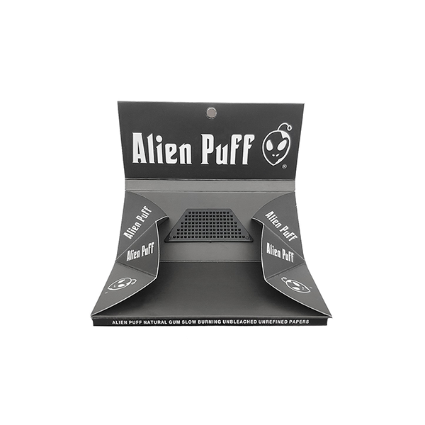 Alien Puff 4-in-1 Kingsize Brown Papers, Filter Tips, Rolling Tray & Grinder 12 Booklets (HP2401-AP)