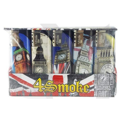 25 x 4Smoke Wind-Proof Printed Lighters - 218WE