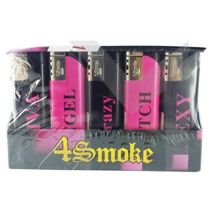 25 x 4Smoke Wind-Proof Printed Lighters - 218WE