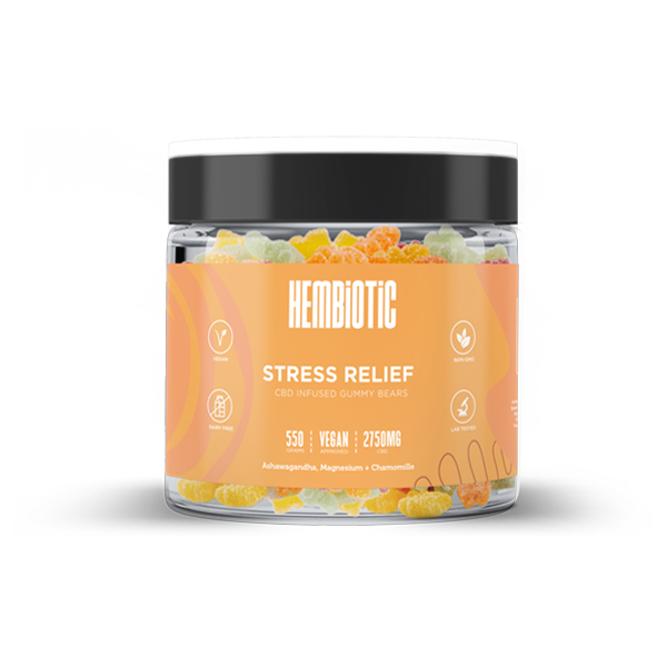 Hembiotic 2750mg Bulk CBD Gummy Bears - 550g