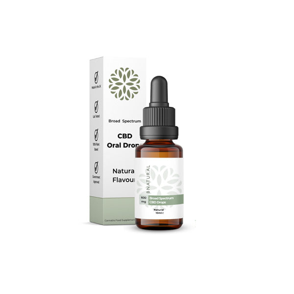 Bnatural 600mg Broad Spectrum CBD Natural Oral Drops - 10ml